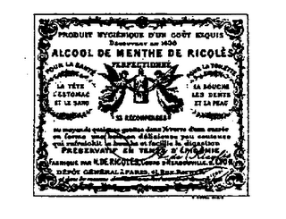 ALCOOL DE MENTHE DE RICQLES 