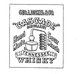 "CASCADE" DISTILLERY HANDMADE SOUR MASH TENNESSEE WHISKEY GEO. A. DICKEL & CO.