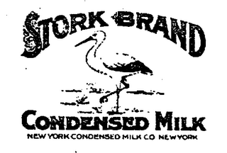 STORK BRAND CONDENSED MILK NEW YORK CONDENSED MILK CO. NEW YORK.