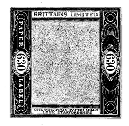 BRITTAINS LIMITED PAPER LABEL MILL NUMBEDSHIRE.