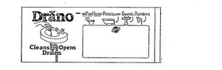 DRANO WILL NOT HARM PORCELAIN - ENAMEL PLUMBING CLEANS OPENS DRAINS
