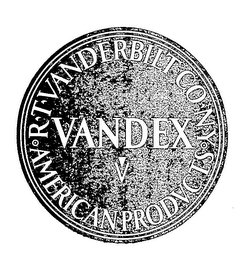 R.T. VANDERBILT CO. N.Y. AMERICAN PRODUCTS VANDEX V trademark
