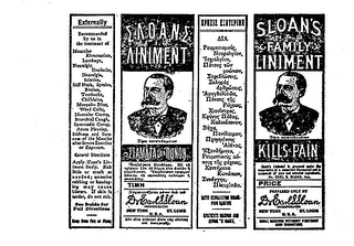 SLOAN'S FAMILY LINIMENT KILLS PAIN 