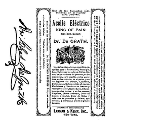 ACEITE ELECTRICO KING OF PAIN REI DEL DOLOR DEL DR. DE GRATH.