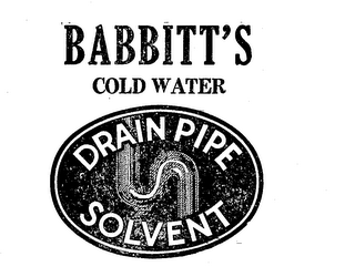 BABBITS' COLD WATER DRAIN PIPE SOLVENT