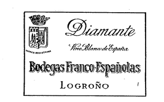 DIAMANTE BODEGAS FRANCO-ESPANOLAS LOGRONO VINO BLANCO DE ESPANA