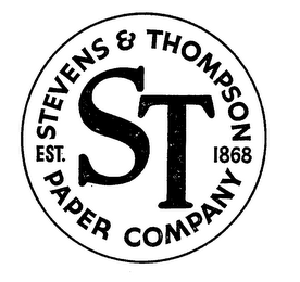 STEVENS & THOMPSON PAPER COMPANY STEST. 1868