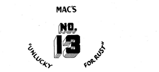 MAC'S NO. 13 "UNLUCKY FOR RUST"