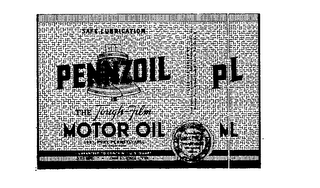 PENNZOIL THE TOUGH FILM MOTOR OIL SAFE LUBRICATION 100% PURE PENNSYLVANIA