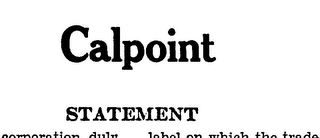 CALPOINT trademark