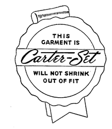 CARTER-SET THIS GARMENT IS WILL NOT SHRINK OUT OF FIT