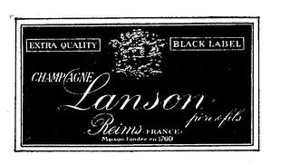 LANSON BLACK LABEL CHAMPAGNE EXTRA QUALITY PERE ET FILS REIMS FRANCE