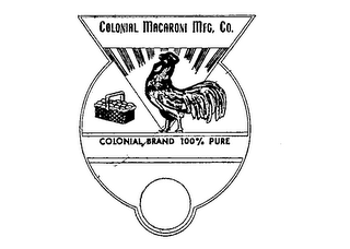 COLONIAL MACARONI MFG. CO. COLONIAL BRAND 100% PURE