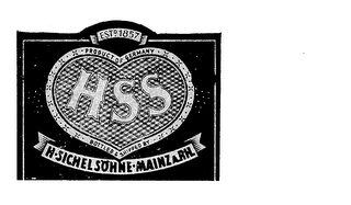 HSS H SICHEL SONNE MAINZARH EST D 1857 PRODUCT OF GERMANY BOTTLED AND SHIPPED BY