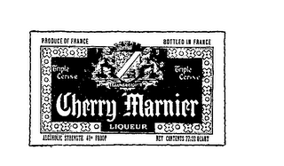 CHERRY MARNIER LIQUEUR PRODUCE OF FRANCE ALCOHOLIC STRENGTH 48 PROOF