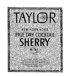 TAYLOR NEW YORK STATE PALE DRY COCKTAIL SHERRY WINE