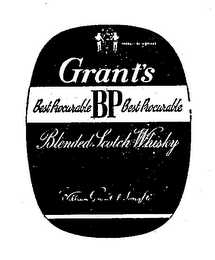 GRANT'S BP PROCURABLE BLENDED SCOTCH WHISKY WILLIAM GRANT & SONS LTD PRODUCT OF SCOTLAND