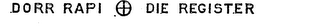DORR RAPI DIE REGISTER
