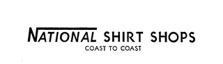 NATIONAL SHIRT SHOPS COAST TO COAST