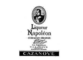LIQUEUR NAPOLEON CURACAO ORANGE LES SUCCESSEURS DE CAZANOVE DISTILLATEURS BORDEAUX-FRANCE