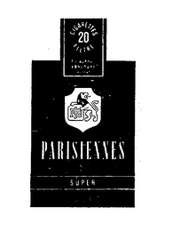 FJB PARISIENNES SUPER CIGARETTES 20 FILTRE F.J. BURRUS & CIE