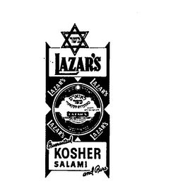 LAZAR'S KOSHER SALAMI GUARANTEED AND PURE