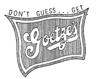 DON'T GUESS ... GET GOETZE'S INC. trademark