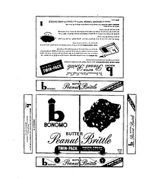 B BONOMO BUTTER PEANUT BRITTLE TWIN-PACK"AN AMERICAN KITCHEN FRESH TREAT"