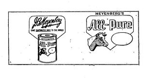 MEYENBERG'S ALL-PURE  J B  MEYENBERG GAME EVAPORATED MILK TO THE WORLD MEYENBERG'S ALL-PURE