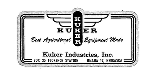 KUKER BEST AGRICULTURAL EQUIPMENT MADE KUKER INDUSTRIES, INC.