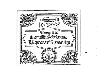 K.W.V VERY OLD SOUTH AFRICAN LIQUEUR BRANDY KW