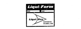 LIQUI-FORM LIQUI-BOX CORPORATION COLUMBUS, OHIO MODEL SERIAL