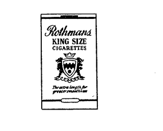 ROTHMANS KING SIZE CIGARETTES THE EXTRA LENGTH FOR GREATER SMOOTHNESS