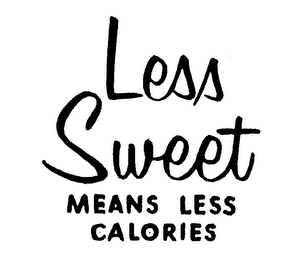 LESS SWEET MEANS LESS CALORIES