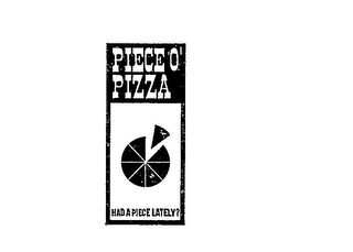 PIECE O'  PIZZA HAD A PIECE LATELY? 