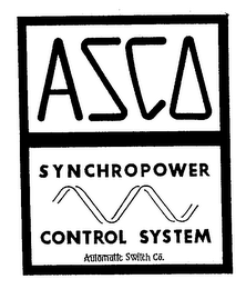 ASCO SYNCHROPOWER CONTROL SYSTEM AUTOMATIC SWITCH CO. trademark