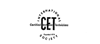 INTERNATIONAL SOCIETY CET CERTIFIED ELECTRONIC TECHNICIANS FOUNDED 1970