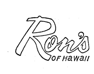 RON'S OF HAWAII trademark