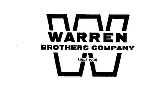 W WARREN BROTHERS COMPANY SINCE 1900