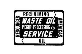 RECLAIMING AMERICAS OIL RESOURCES WASTE OIL PICKUP-PROCESSING SERVICE