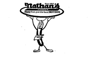 NATHAN'S FAMOUS MORE THAN JUST THE BEST HOT DOG SINCE 1916 trademark