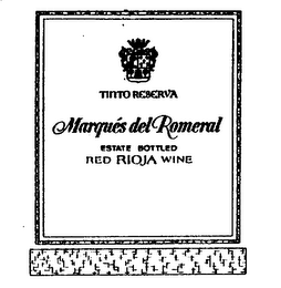 MARQUES DEL ROMERAL RED RIOJA WINE TINTO RESERVA ESTATE BOTTLED