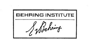 E.V. BEHRING BEHRING INSTITUTE trademark