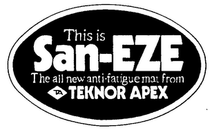 THIS IS SAN-EZE THE ALL NEW ANTI-FATIGUE MAT FROM TEKNOR APEX