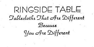 RINGSIDE TABLE (PLUS OTHER NOTATIONS)