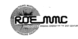 ROE MMC REPLENSHIABLE ORGANIC ENERGY FOR THE 21ST CENTURY TODAY'S WASTE TOMORROW'S ENERGY