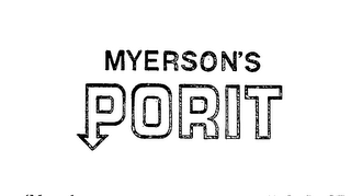 MYERSON'S PORIT trademark