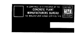 CONCRETE PLANT MANUFACTURERS BUREAU