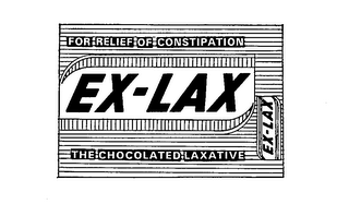 EX-LAX FOR RELIEVE OF CONSTIPATION THE CHOCOLATE LAXATIVE