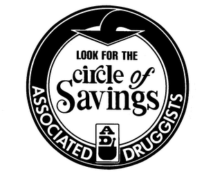 LOOK FOR THE CIRCLE OF SAVINGS AD ASSOCIATED DRUGGISTS